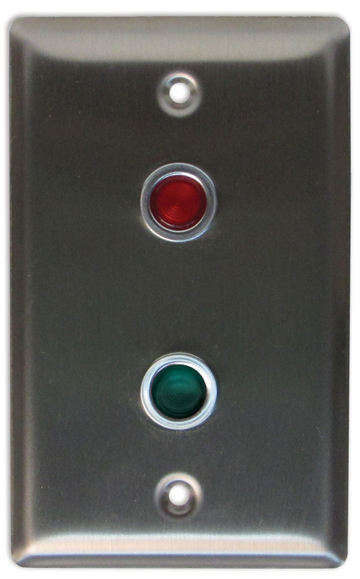 CM-23D: CM-400 Series:1-5/8" Pushbutton, Stainless Steel Faceplate - Mushroom Push Buttons
