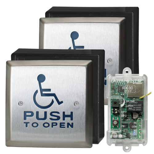 CM-34AL: CM-400 Series:1-5/8" Pushbutton, Stainless Steel Faceplate - Mushroom Push Buttons