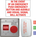 CX-WEC10BK2 Emergency Call System Kit w/ Combo Push button & LED Annunciator and Multi-Color LED Dome Light:  